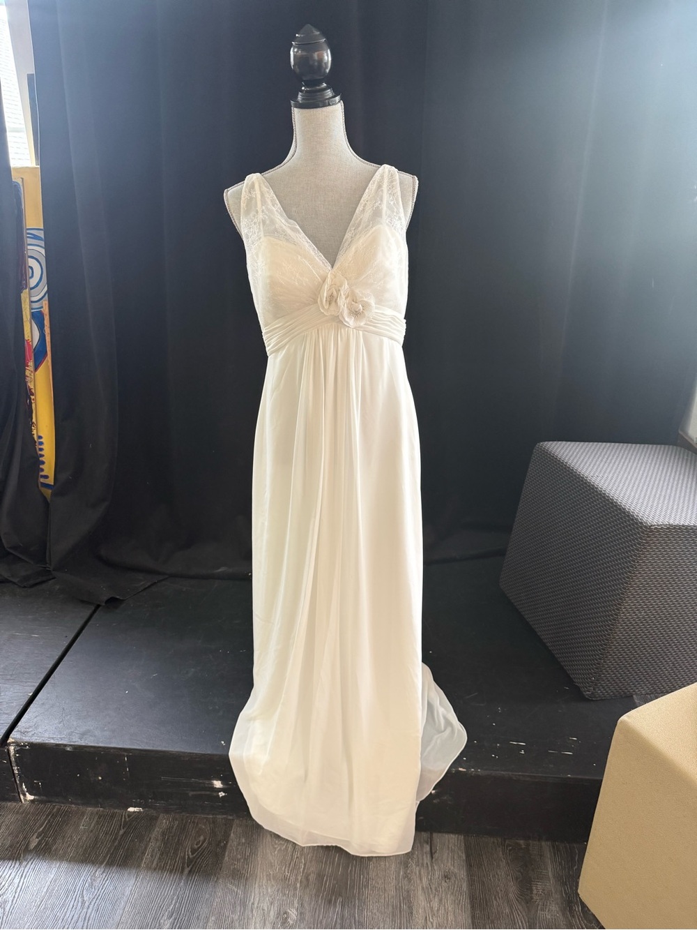 VENUS Cream Lace-Trim Empire Waist Wedding Gown